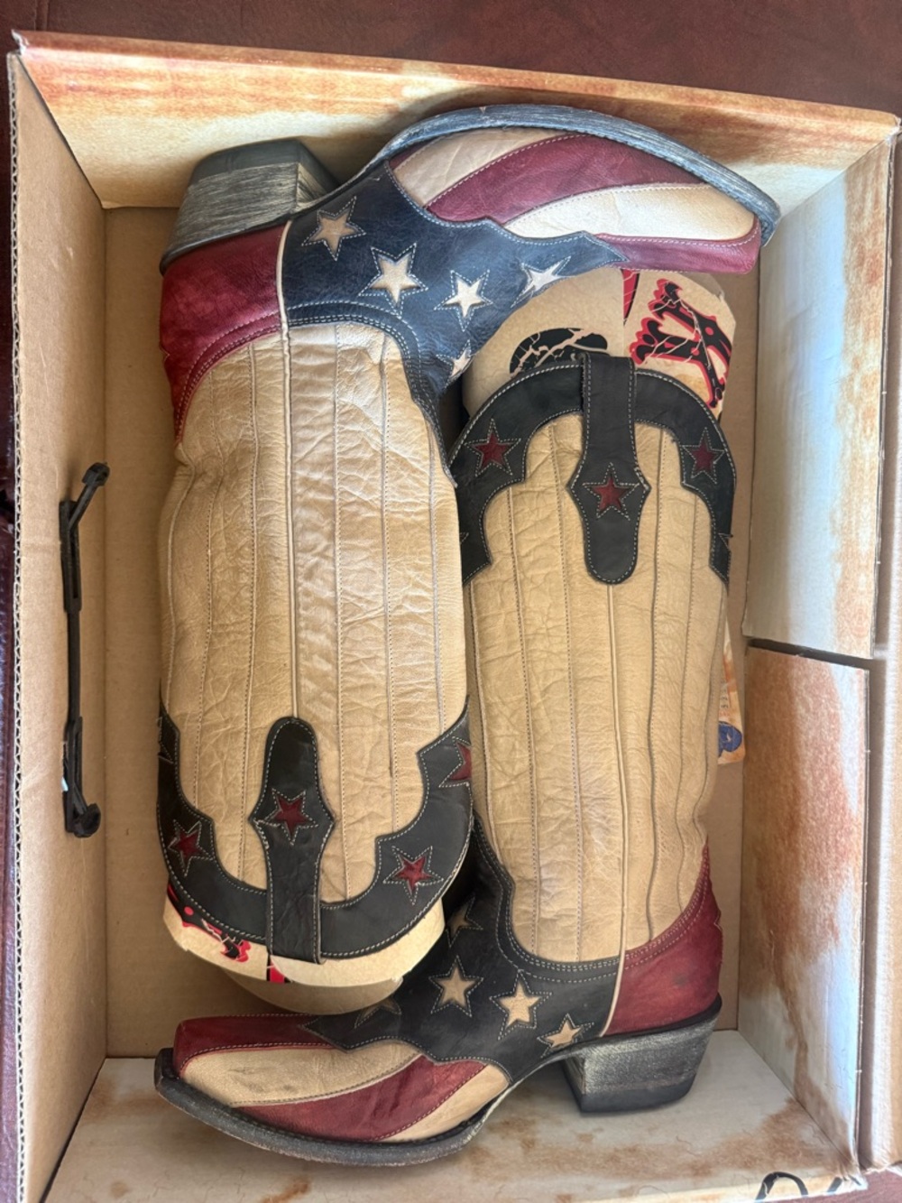 Old Gringo Blue/Bone/Red Leather Boots - Picture 2 of 10